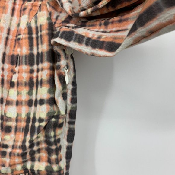 Joie Tobey Dress Multi Plaid Pink Midi Maxi V Neck Cotton 3/4 Sleeve - Picture 9 of 16